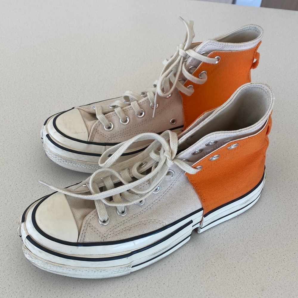 Feng Chen Wang Converse High Top Orange Cream Sneakers Shoes